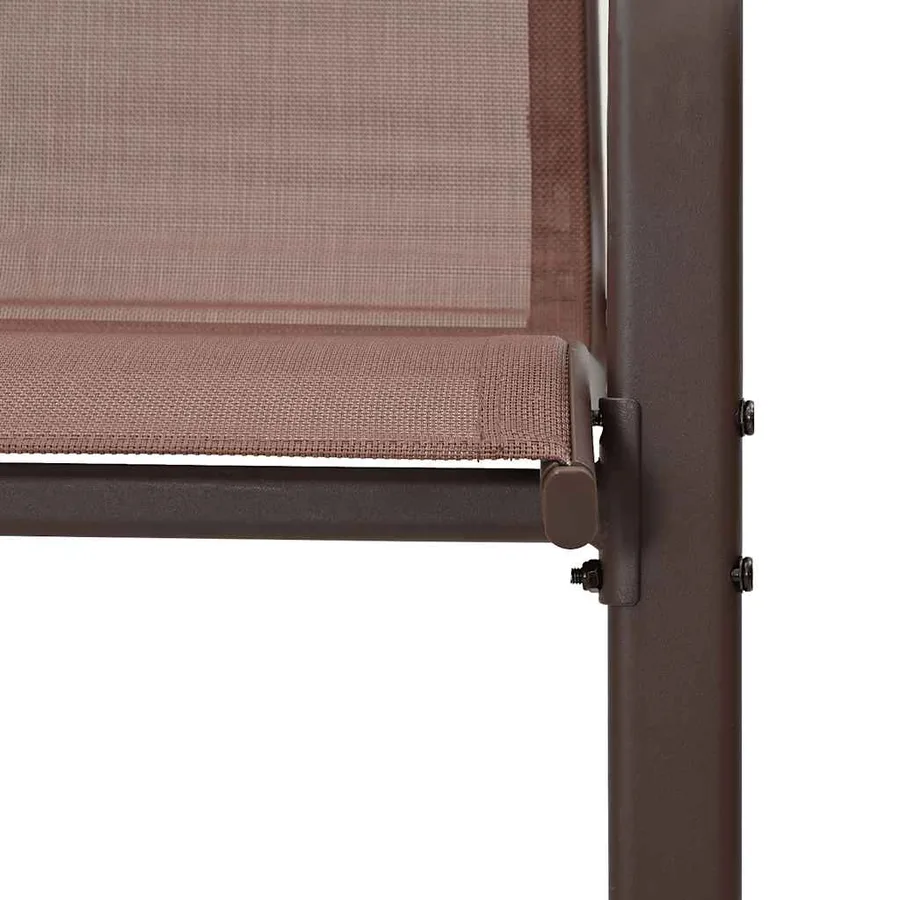 Chaises empilables de jardin lot de 4 Marron Tissu textilène - 9