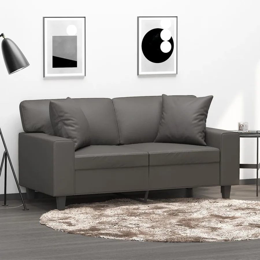 Coussins décoratifs lot de 2 Gris 40x40 cm Similicuir