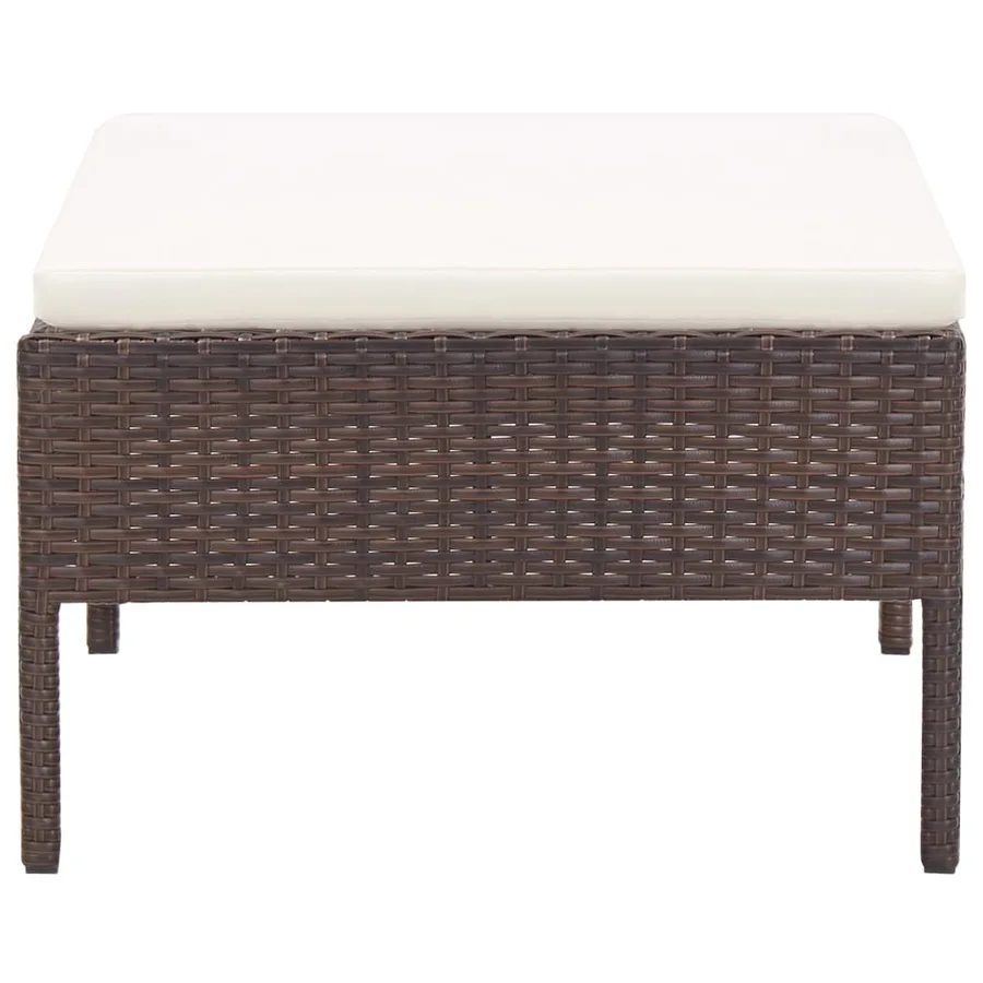 Salon de jardin 6 pcs avec coussins Résine tressée Marron - 14