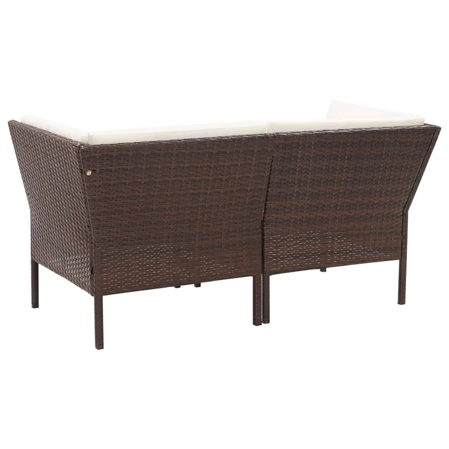 Salon de jardin 6 pcs avec coussins Résine tressée Marron - 6