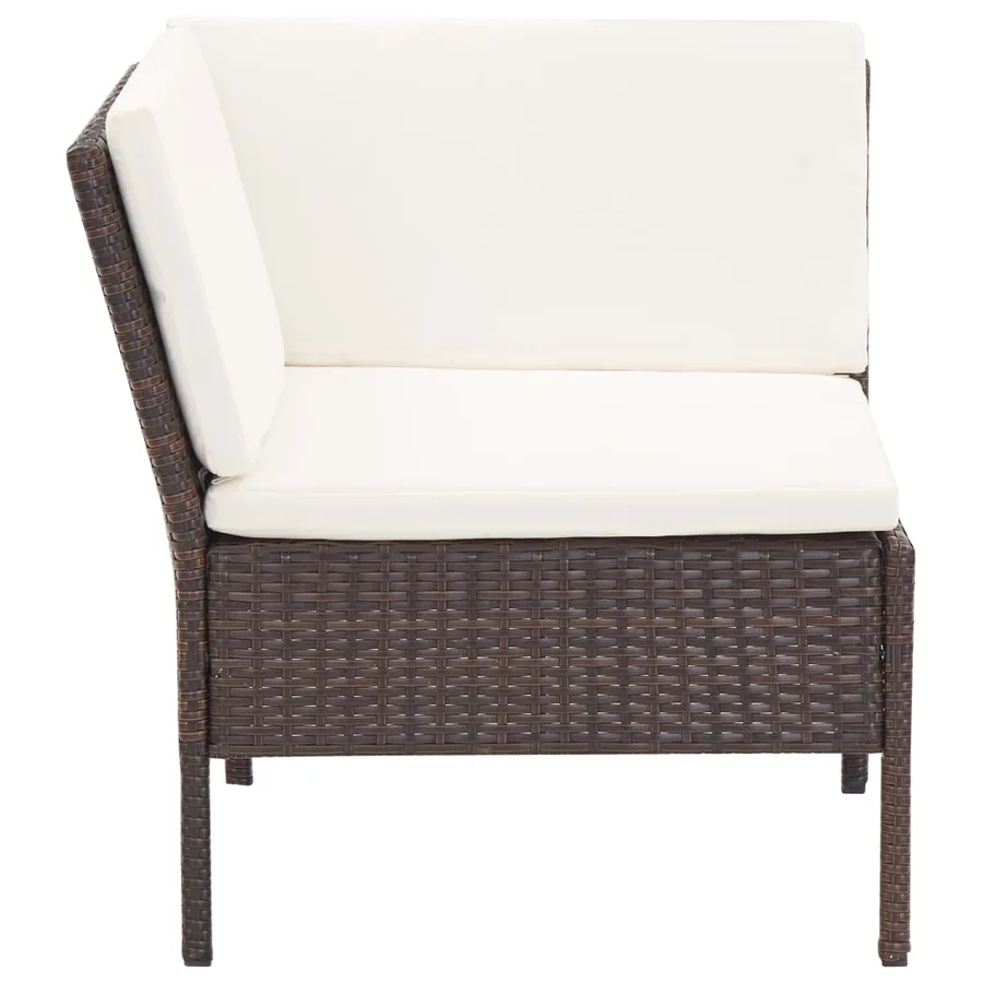 Salon de jardin 6 pcs avec coussins Résine tressée Marron - 7