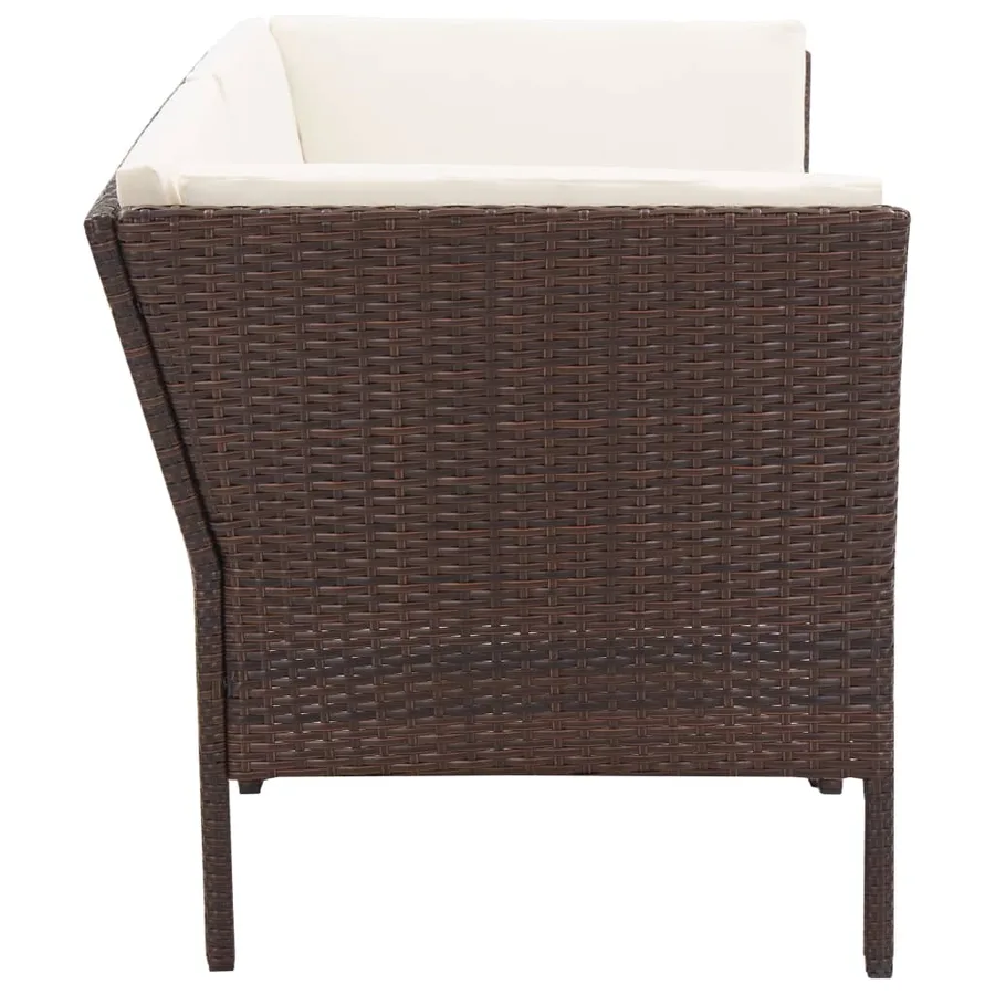 Salon de jardin 6 pcs avec coussins Résine tressée Marron - 8