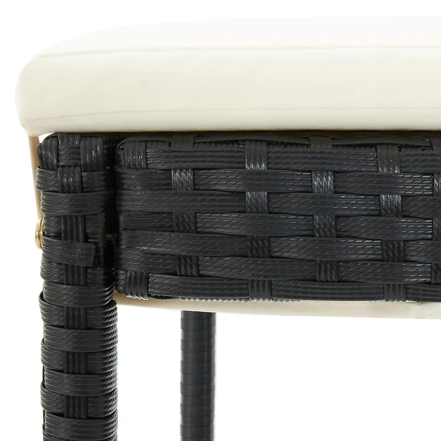 Ensemble de bar de jardin 5 pcs et coussins Résine tressée Noir - 7