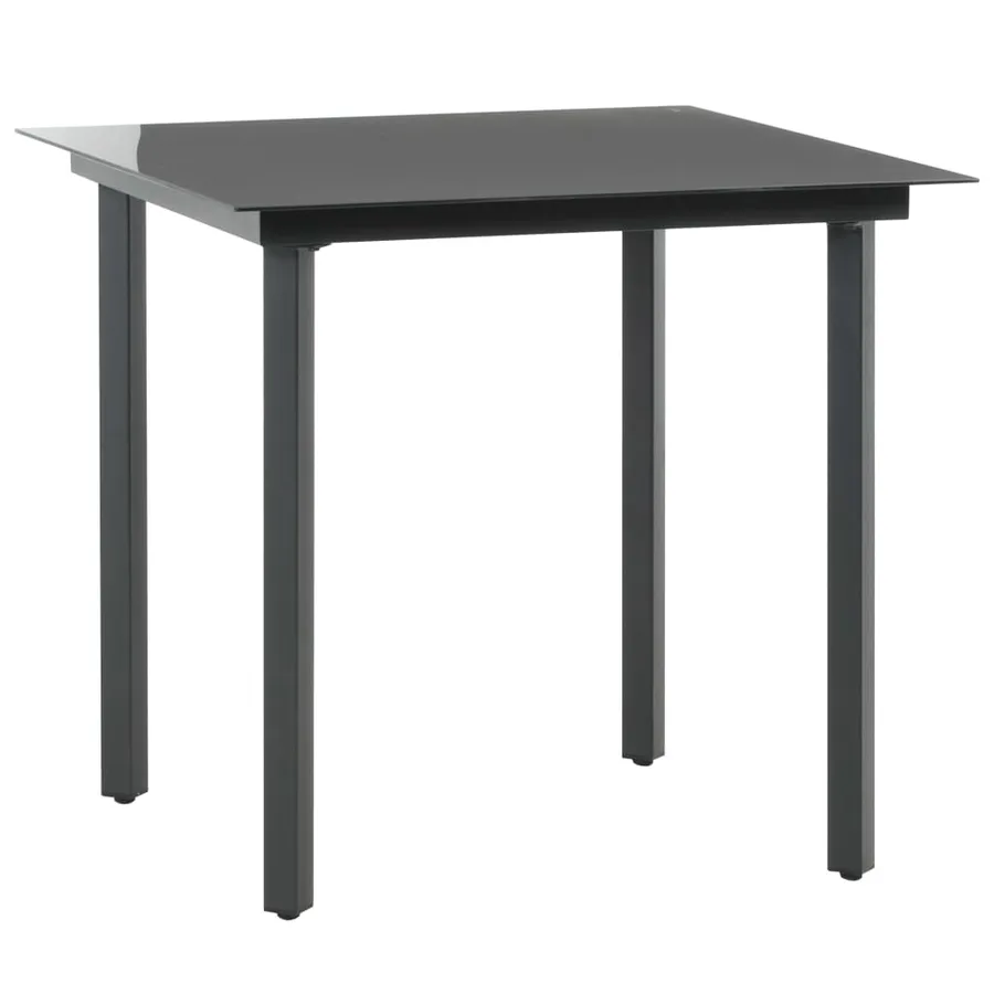 Ensemble à manger de jardin 5 pcs PVC résine tressée noir - 3
