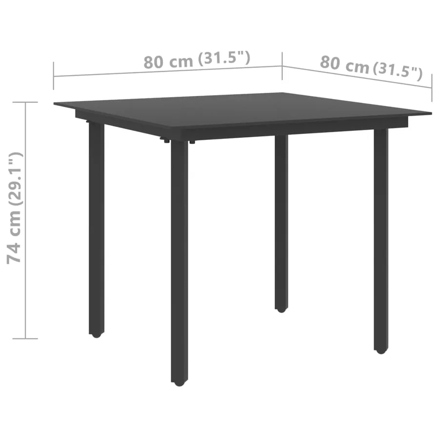 Ensemble à manger de jardin 5 pcs PVC résine tressée noir - 9