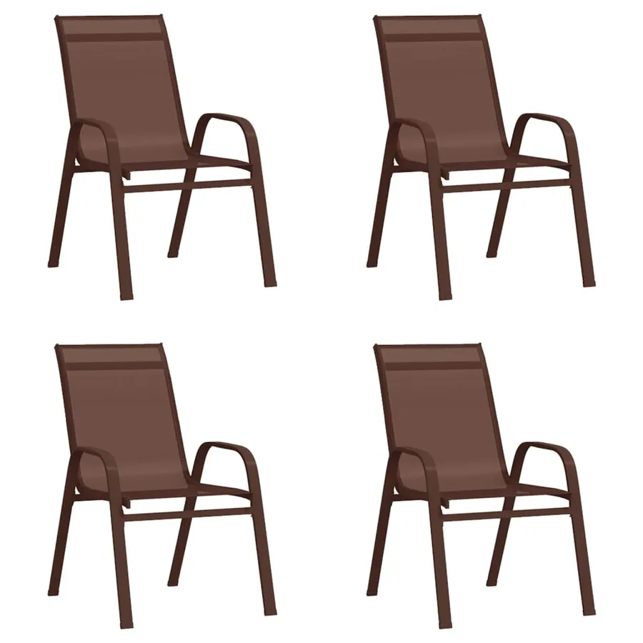 Ensemble à manger de jardin 5 pcs Marron et noir - 3