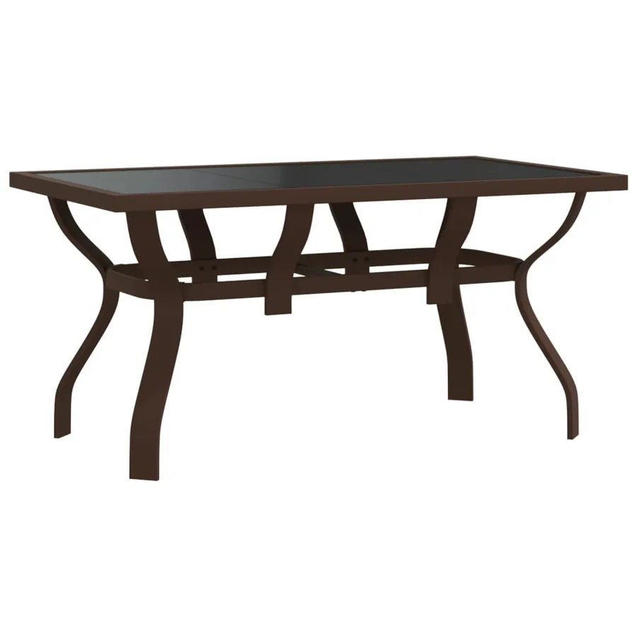 Ensemble à manger de jardin 5 pcs Marron et noir - 5