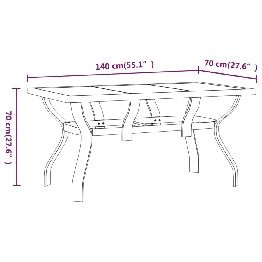 Ensemble à manger de jardin 5 pcs Marron et noir - 7