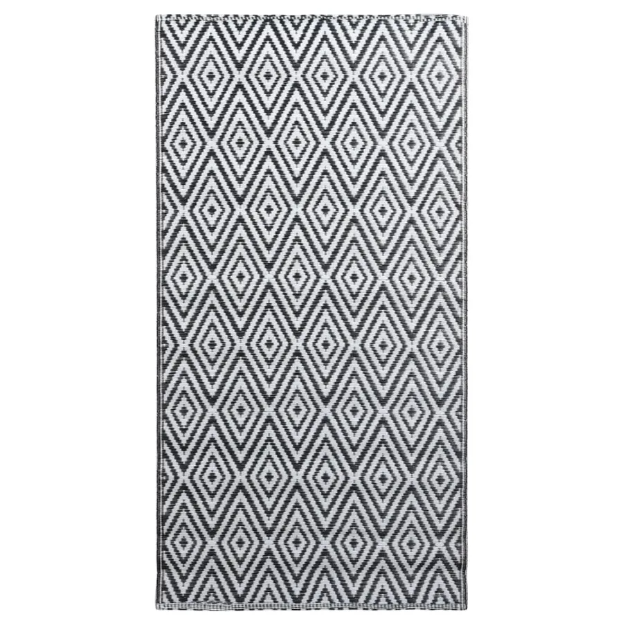 Tapis d'extérieur ARAKIL Blanc et noir 120x180 cm PP - 2