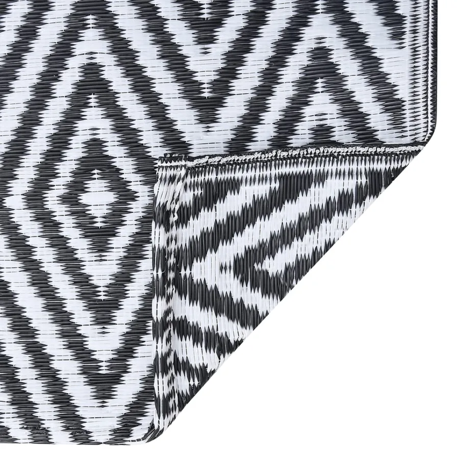 Tapis d'extérieur ARAKIL Blanc et noir 120x180 cm PP - 6
