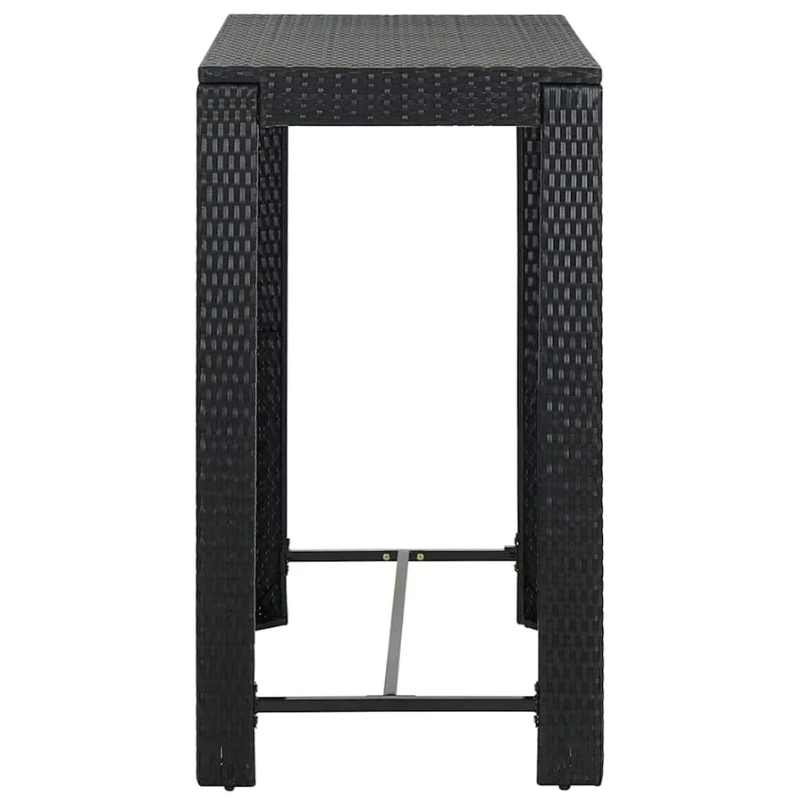Ensemble de bar d'extérieur 5 pcs coussins Résine tressée Noir - 10