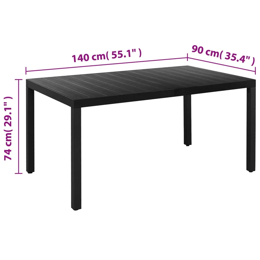 Ensemble à manger de jardin 7 pcs Aluminium Noir - 11