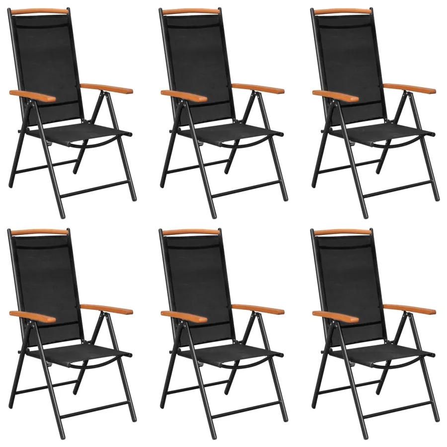 Ensemble à manger de jardin 7 pcs Aluminium Noir - 2