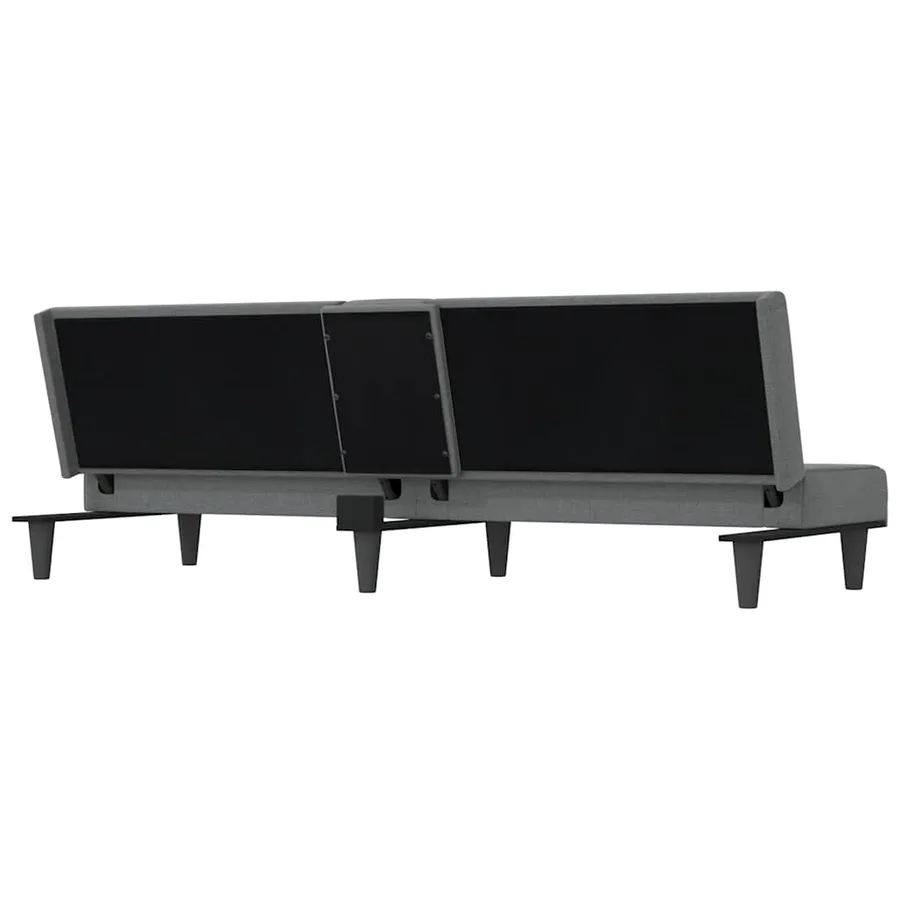 Canapé-lit avec porte-gobelets gris foncé tissu - 8