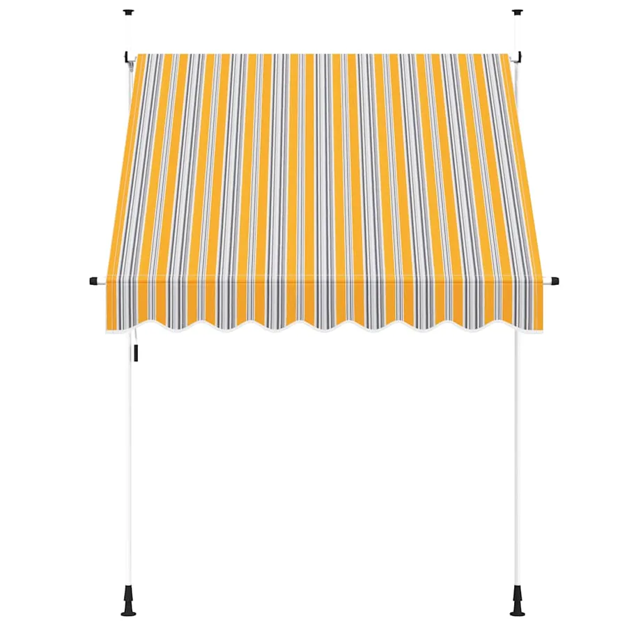 Auvent rétractable manuel 200 cm Rayures jaunes et bleues - 3