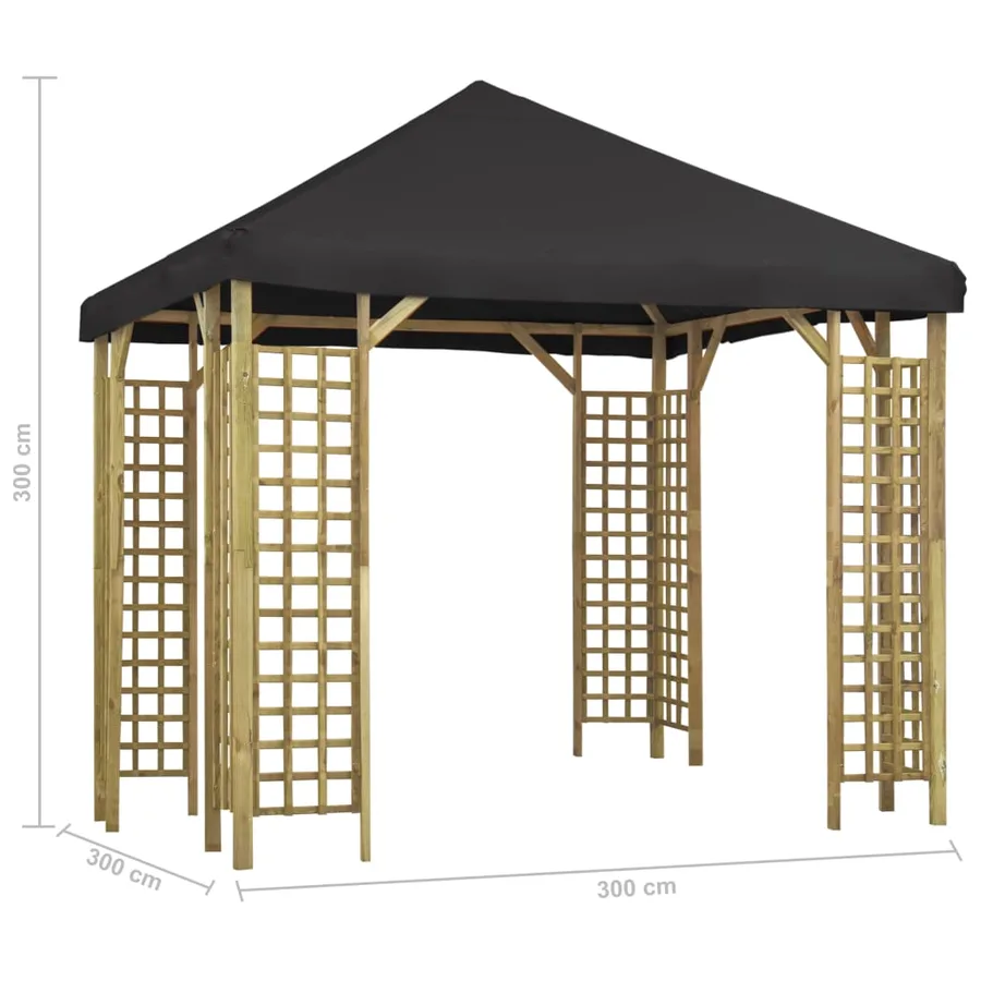 Belvédère 3x3 m Anthracite - 5