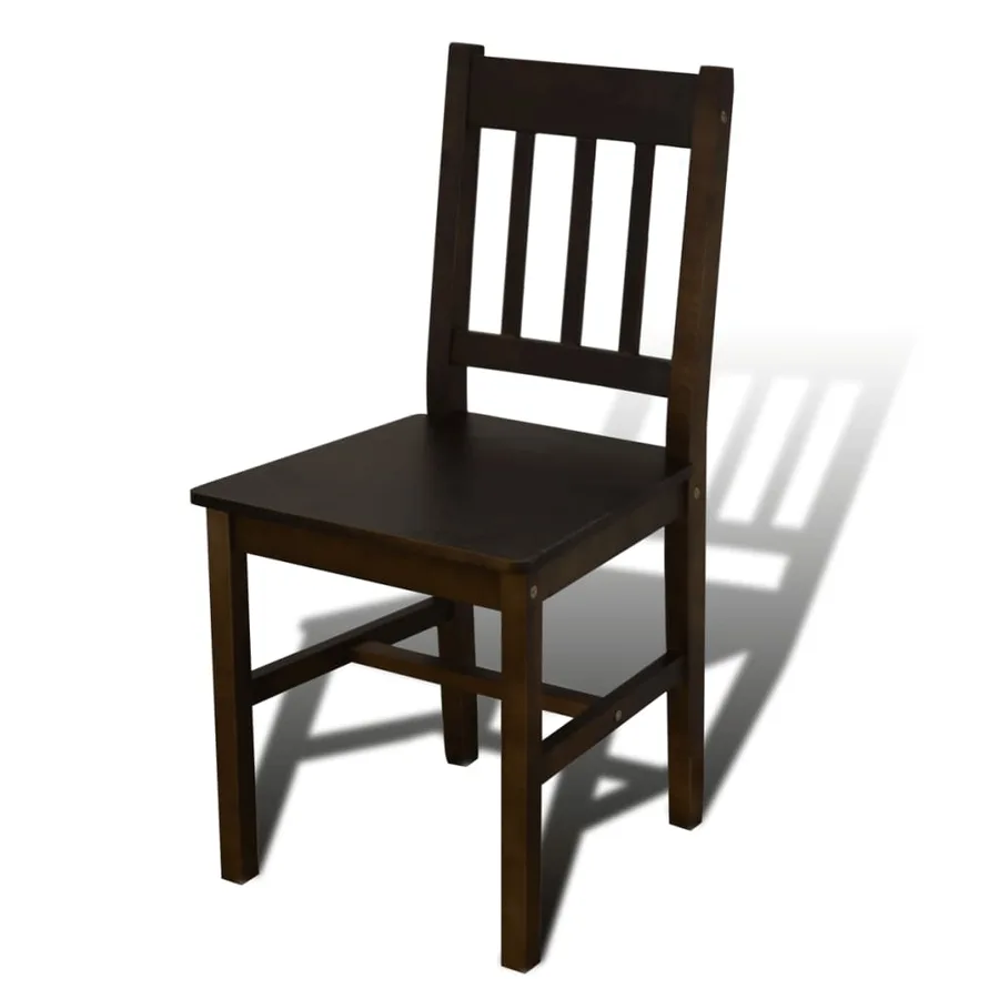 Table de salle à manger avec 4 chaises Marron - 3