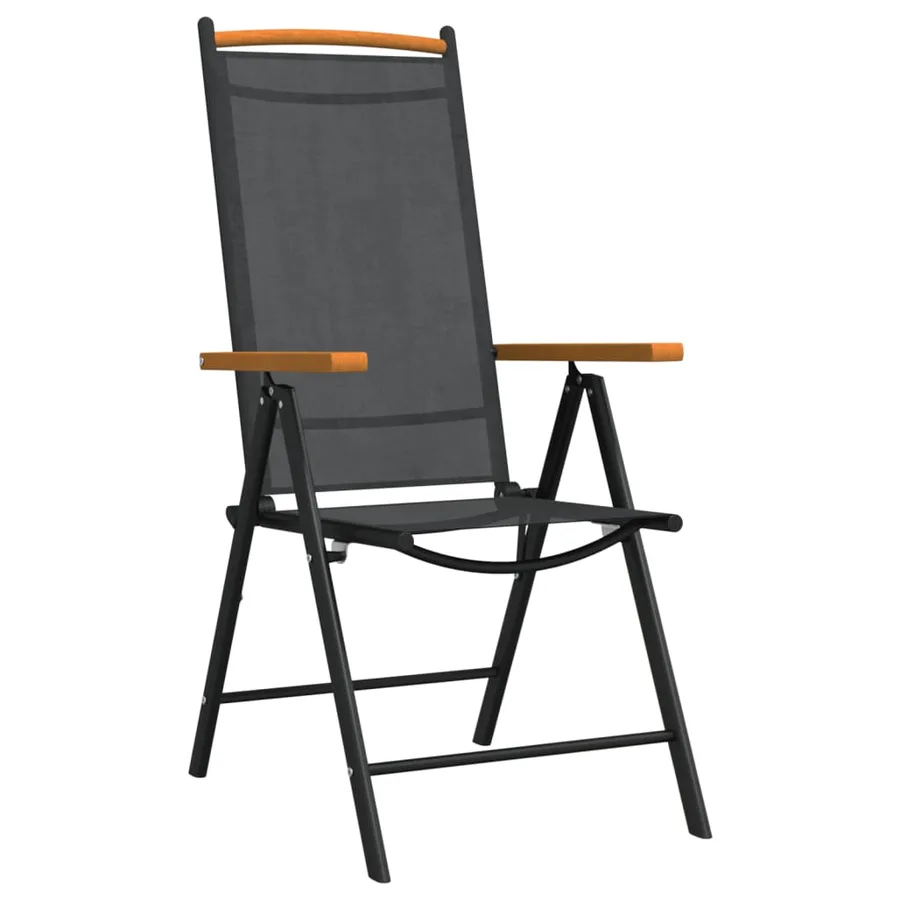 Ensemble à manger de jardin 7 pcs noir et marron aluminium - 4