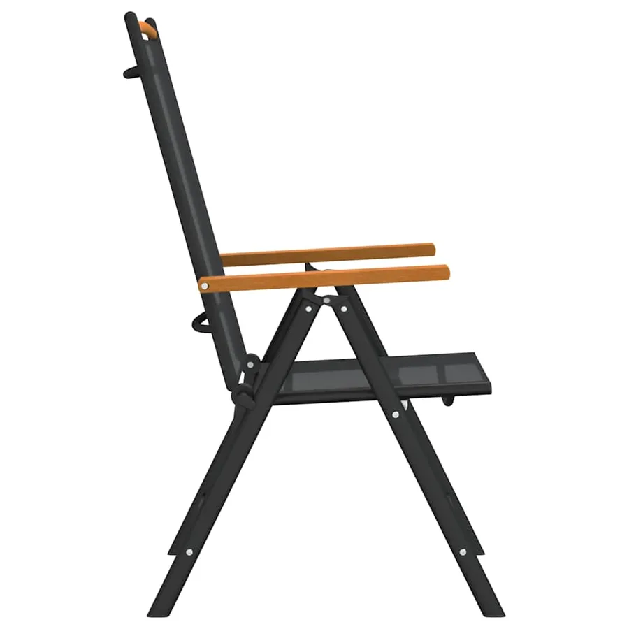 Ensemble à manger de jardin 7 pcs noir et marron aluminium - 6