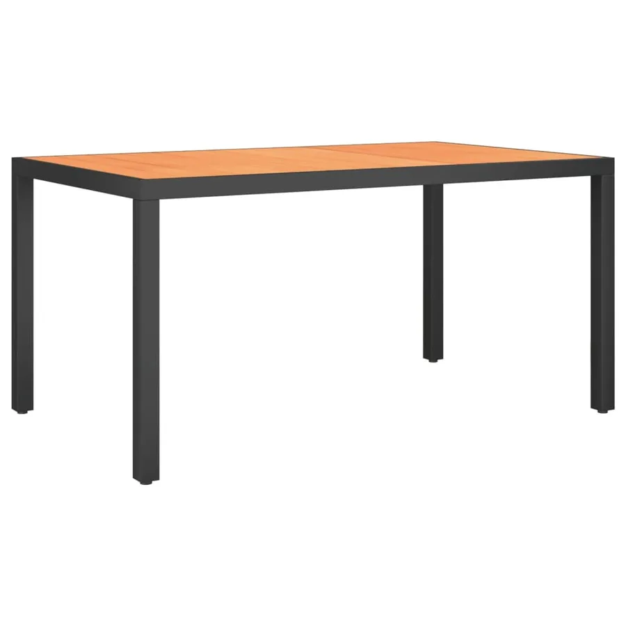 Ensemble à manger de jardin 7 pcs noir et marron aluminium - 9