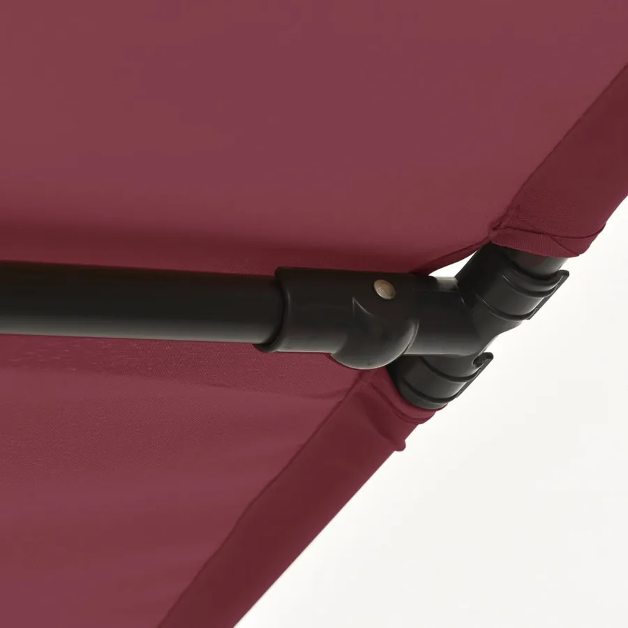 Parasol de jardin et mât en aluminium 180x110 cm rouge bordeaux - 9