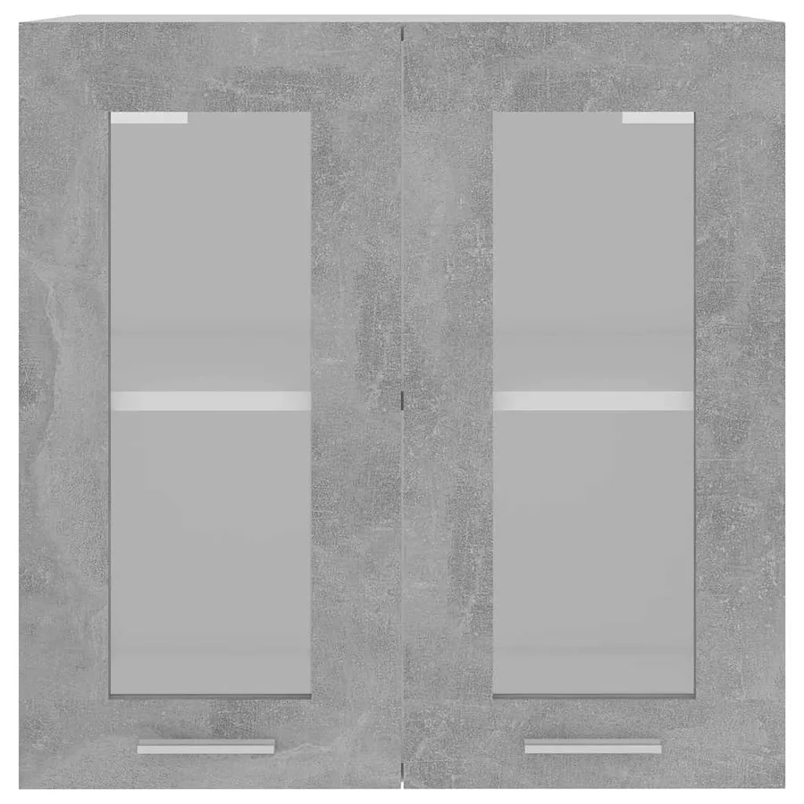 Vitrine suspendue "Lyon" Gris béton 60 x 31 x 60 cm Bois d'ingénierie - 7