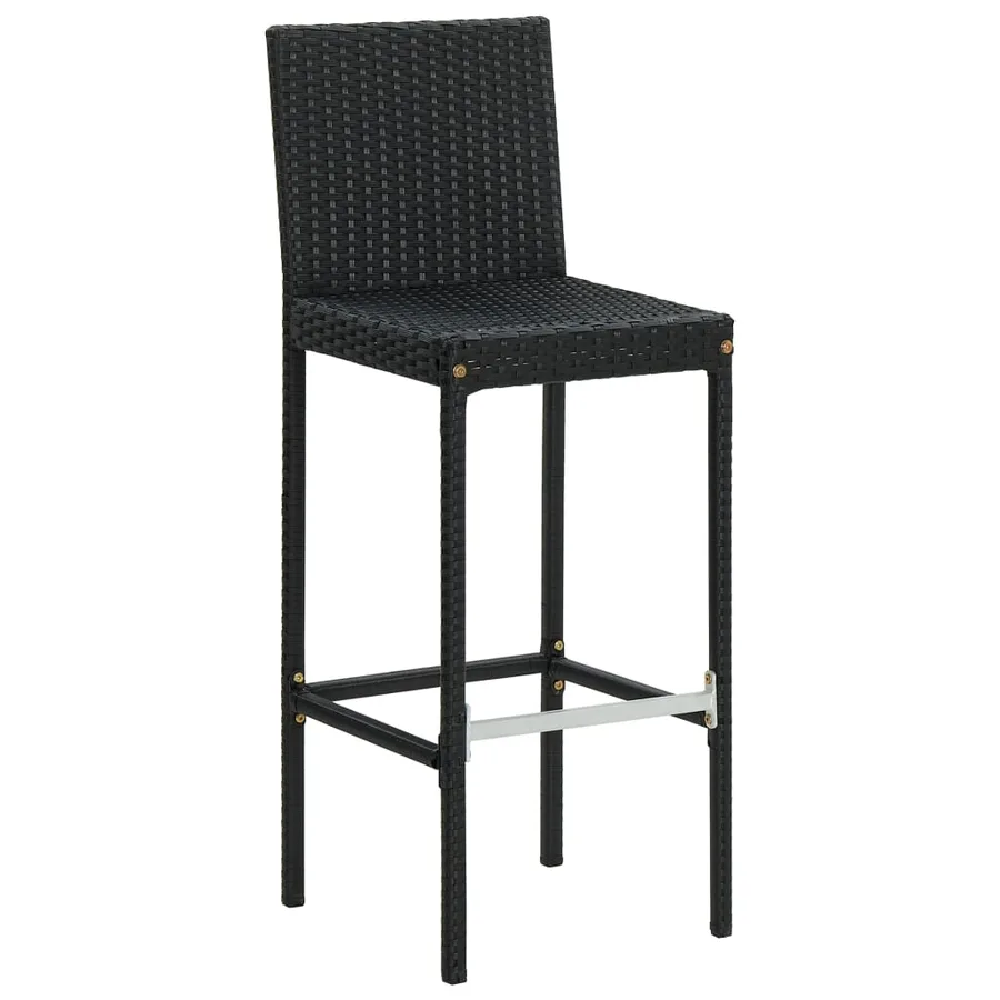 Tabourets de bar de jardin et coussins lot de 4 résine tressée - 3