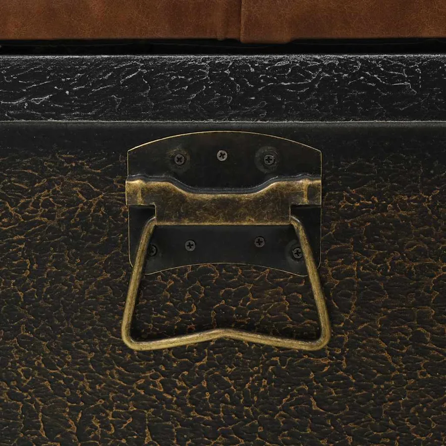 Banc de rangement Bois massif et similicuir 80,5x41x50 cm - 10