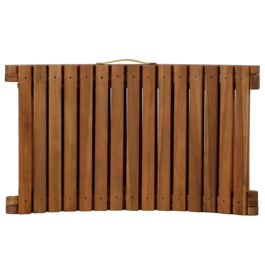 Chaise longue avec coussin Bois d'acacia solide Crème - 6