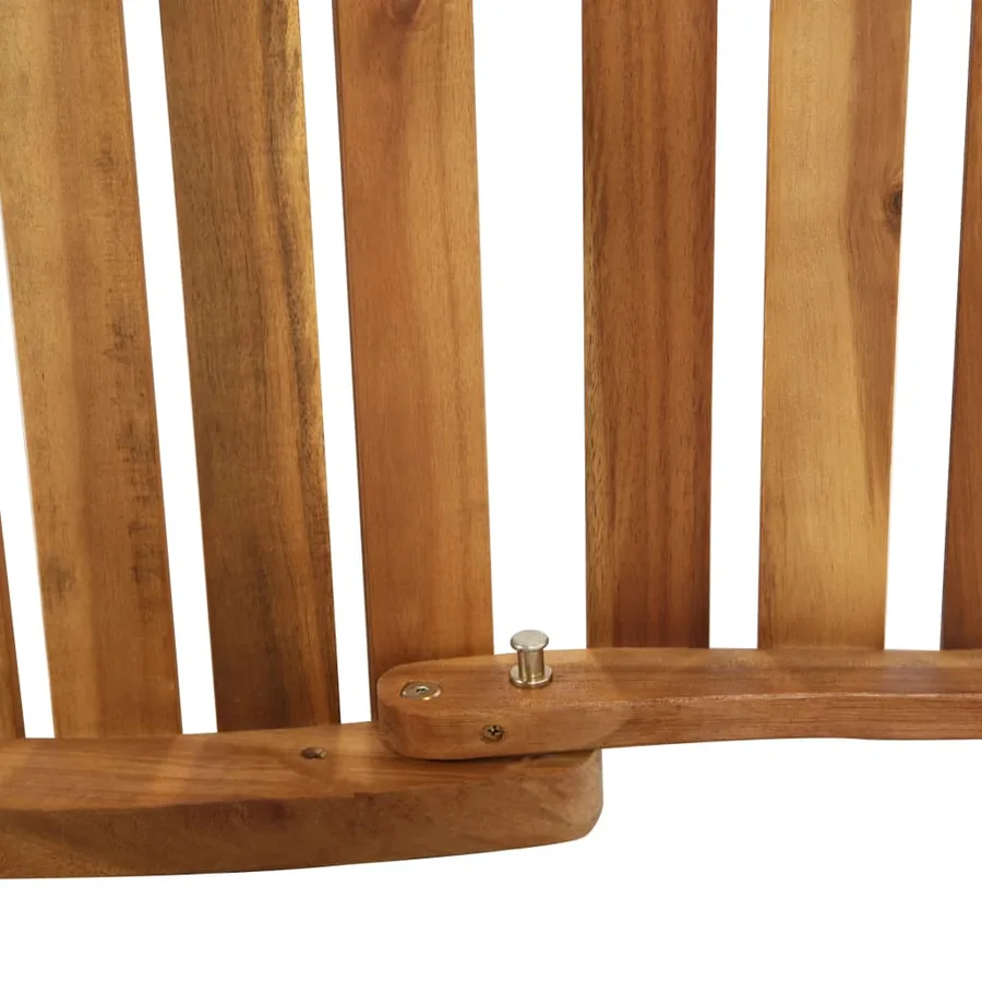 Chaise longue avec coussin Bois d'acacia solide Crème - 7