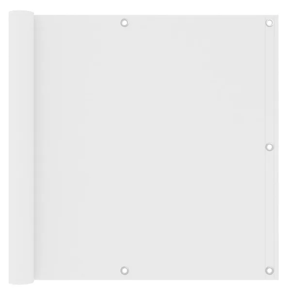 Écran de balcon Blanc 90x600 cm Tissu Oxford