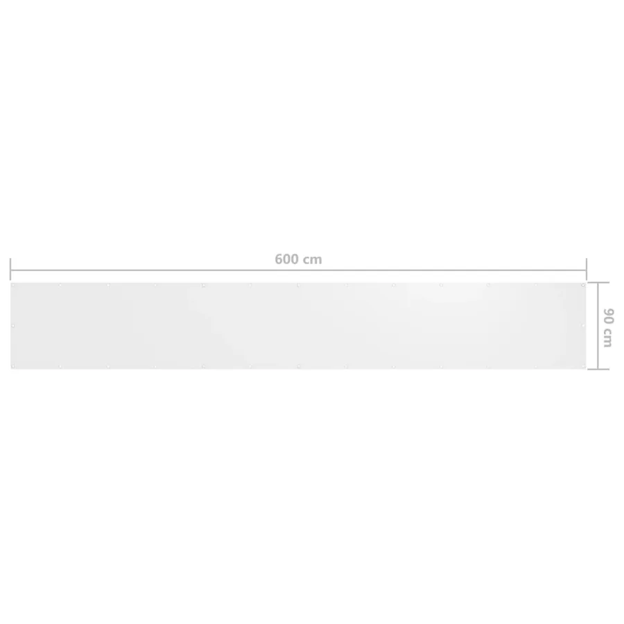 Écran de balcon Blanc 90x600 cm Tissu Oxford - 5