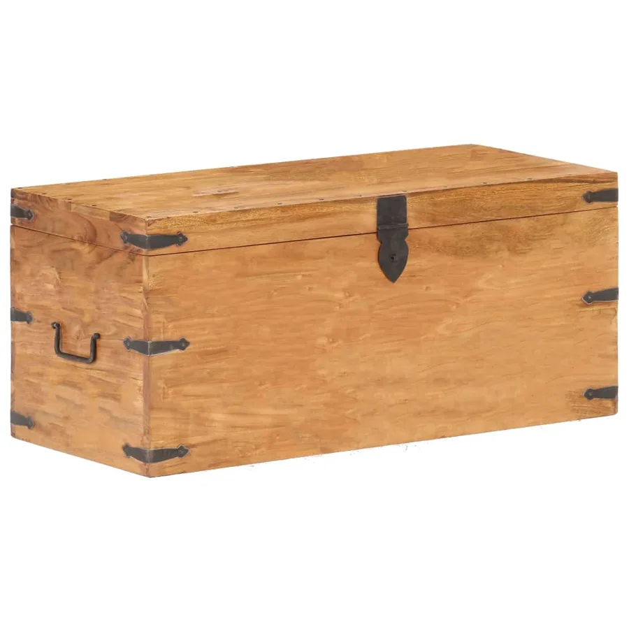 Coffre 90x40x40 cm Bois d'acacia solide - 10
