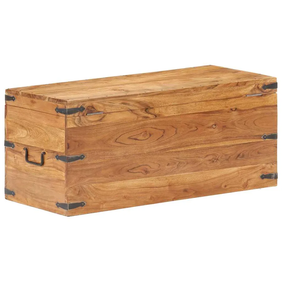 Coffre 90x40x40 cm Bois d'acacia solide - 4