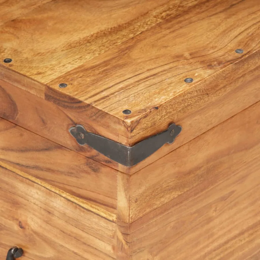 Coffre 90x40x40 cm Bois d'acacia solide - 5