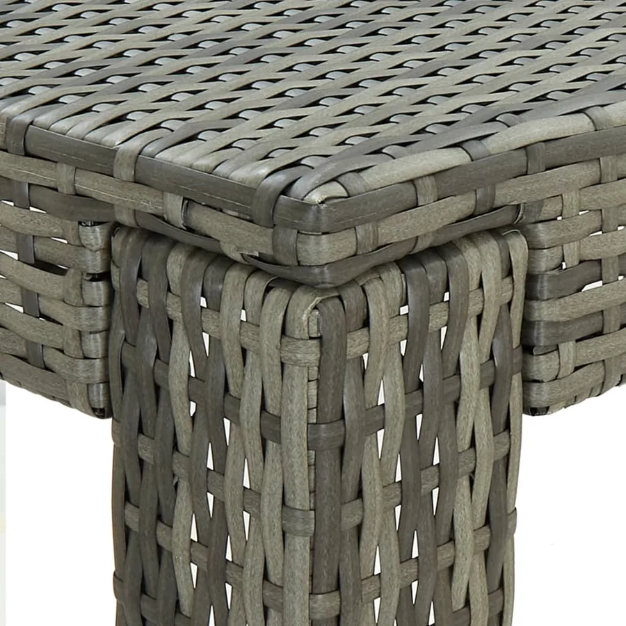 Ensemble de bar de jardin 5 pcs et coussins Résine tressée Gris - 12
