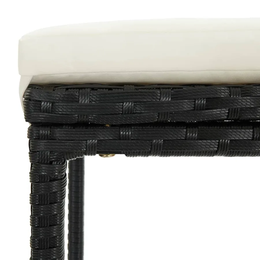 Ensemble de bar de jardin 3 pcs et coussins Résine tressée Noir - 11