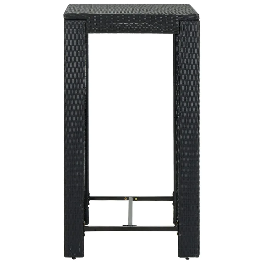 Ensemble de bar de jardin 3 pcs et coussins Résine tressée Noir - 4