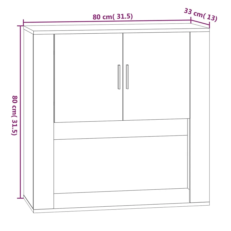 Armoire murale Blanc 80x33x80 cm Bois d'ingénierie - 13