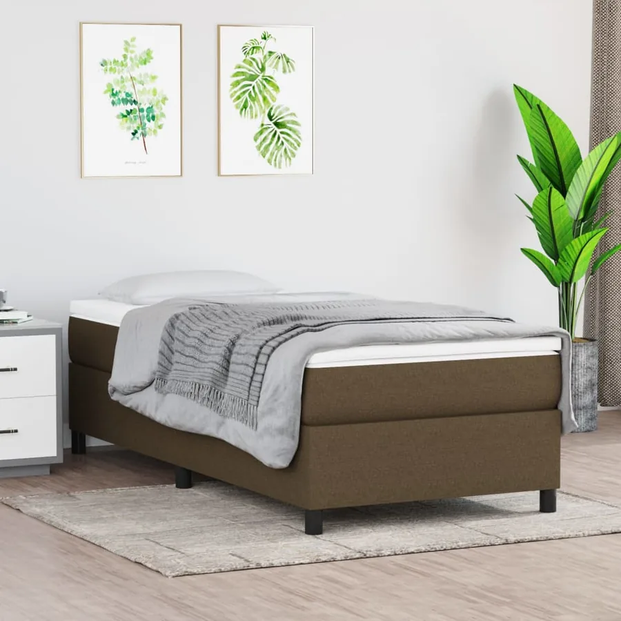 Sommier à lattes de lit avec matelas Marron foncé 90x190 cm
