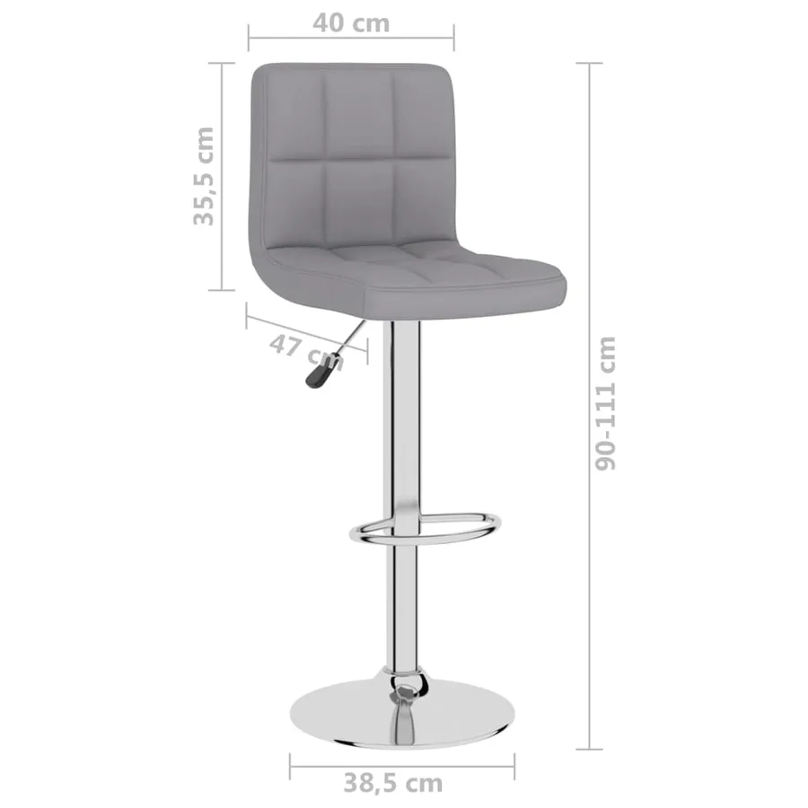 Tabourets de bar lot de 2 gris clair tissu - 10