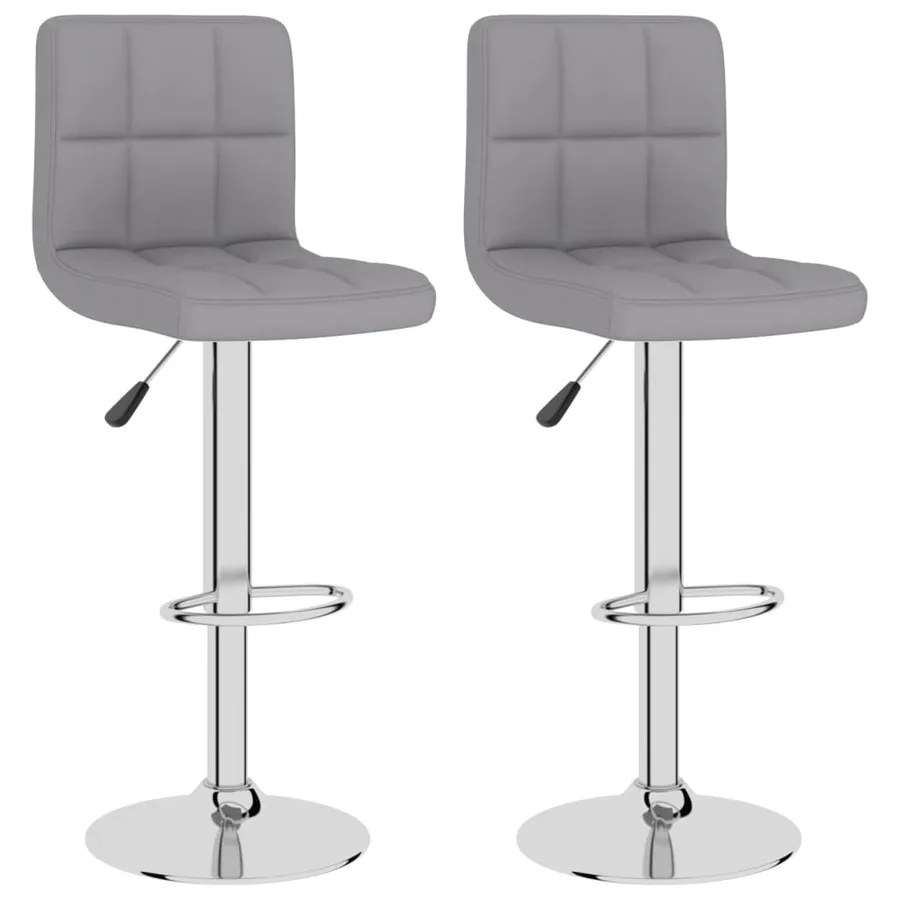Tabourets de bar lot de 2 gris clair tissu - 2