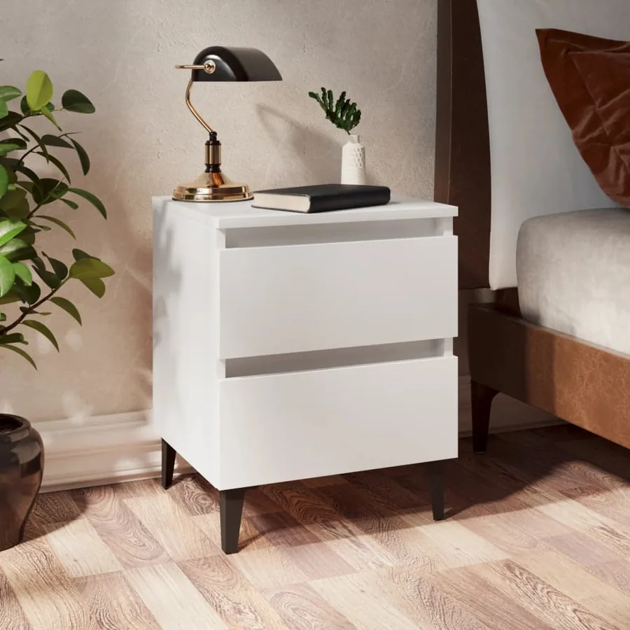 Tables de chevet 2 pcs blanc 40x35x50 cm bois d'ingénierie