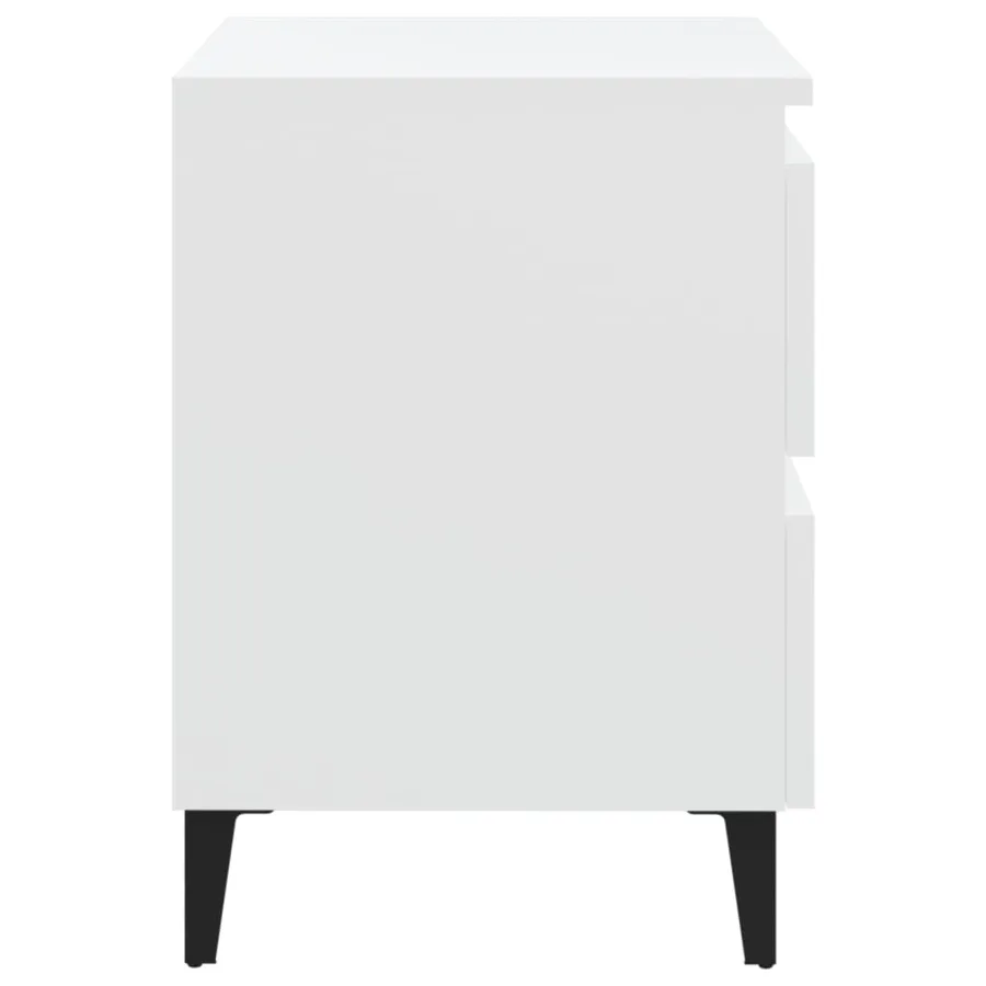 Tables de chevet 2 pcs blanc 40x35x50 cm bois d'ingénierie - 5