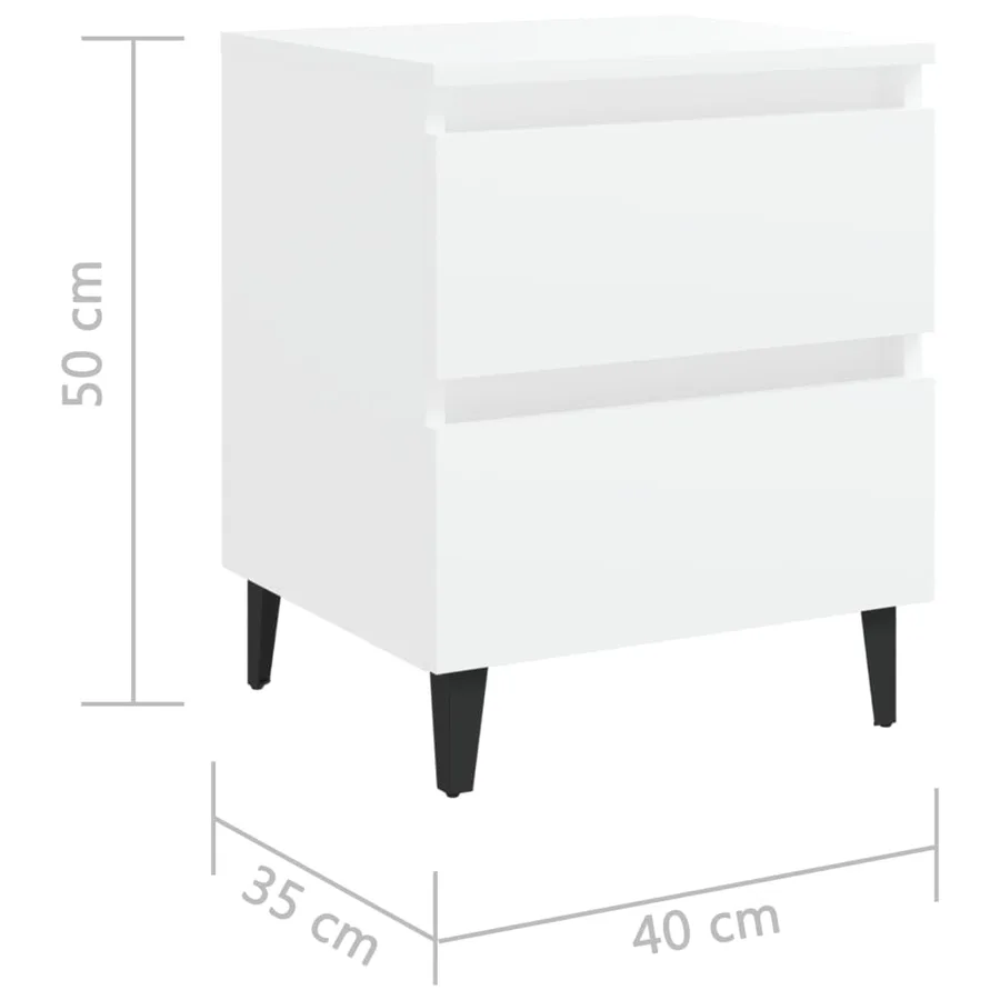 Tables de chevet 2 pcs blanc 40x35x50 cm bois d'ingénierie - 8