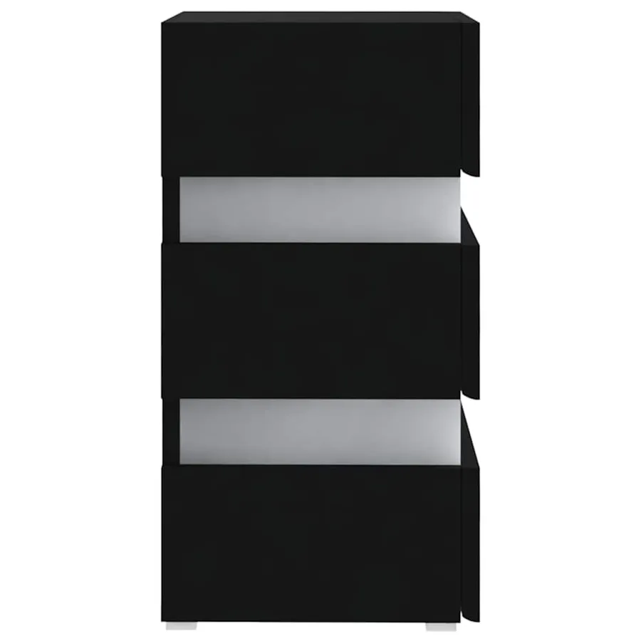 Table de chevet à LED Noir 45x35x67 cm Bois d'ingénierie - 6