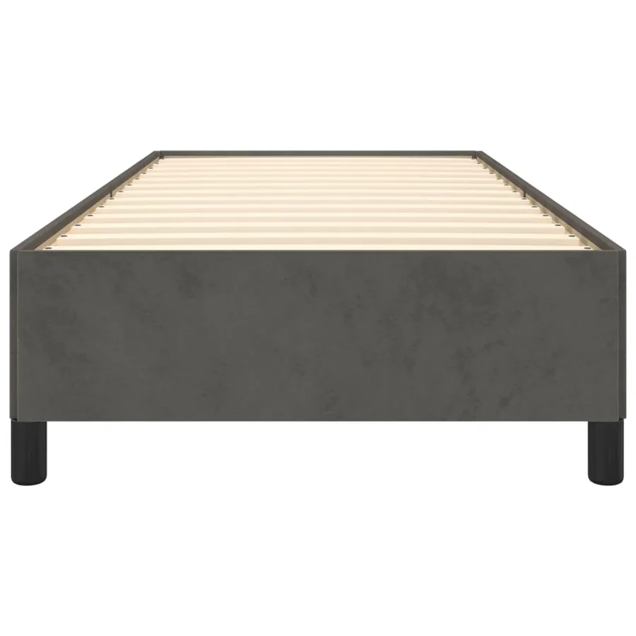 Cadre de lit sans matelas gris foncé 90x200 cm velours - 5