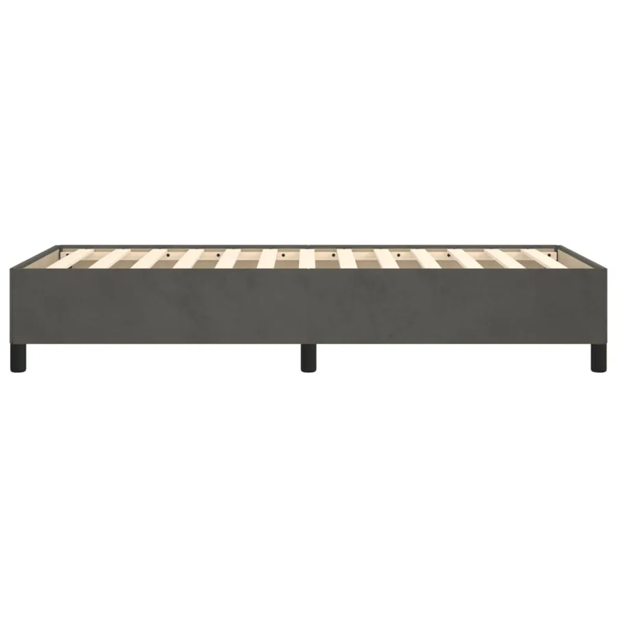 Cadre de lit sans matelas gris foncé 90x200 cm velours - 6