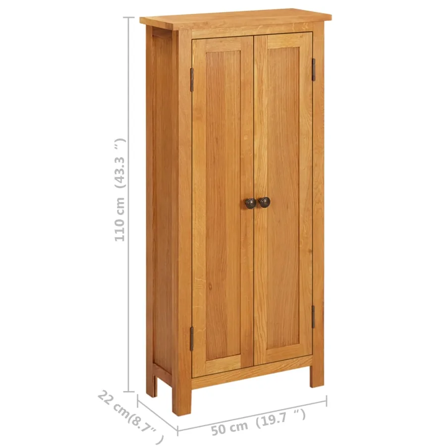 Armoire de rangement 50x22x110 cm Bois de chêne massif - 10