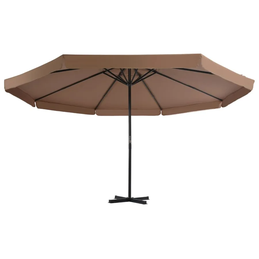 Parasol d'extérieur avec poteau en aluminium 500 cm Taupe - 2